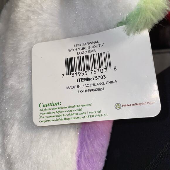 Official Girl Scouts Narwhal Plush Whale 13" Magical Rainbow Sea Animal Toy Gift - Picture 9 of 12